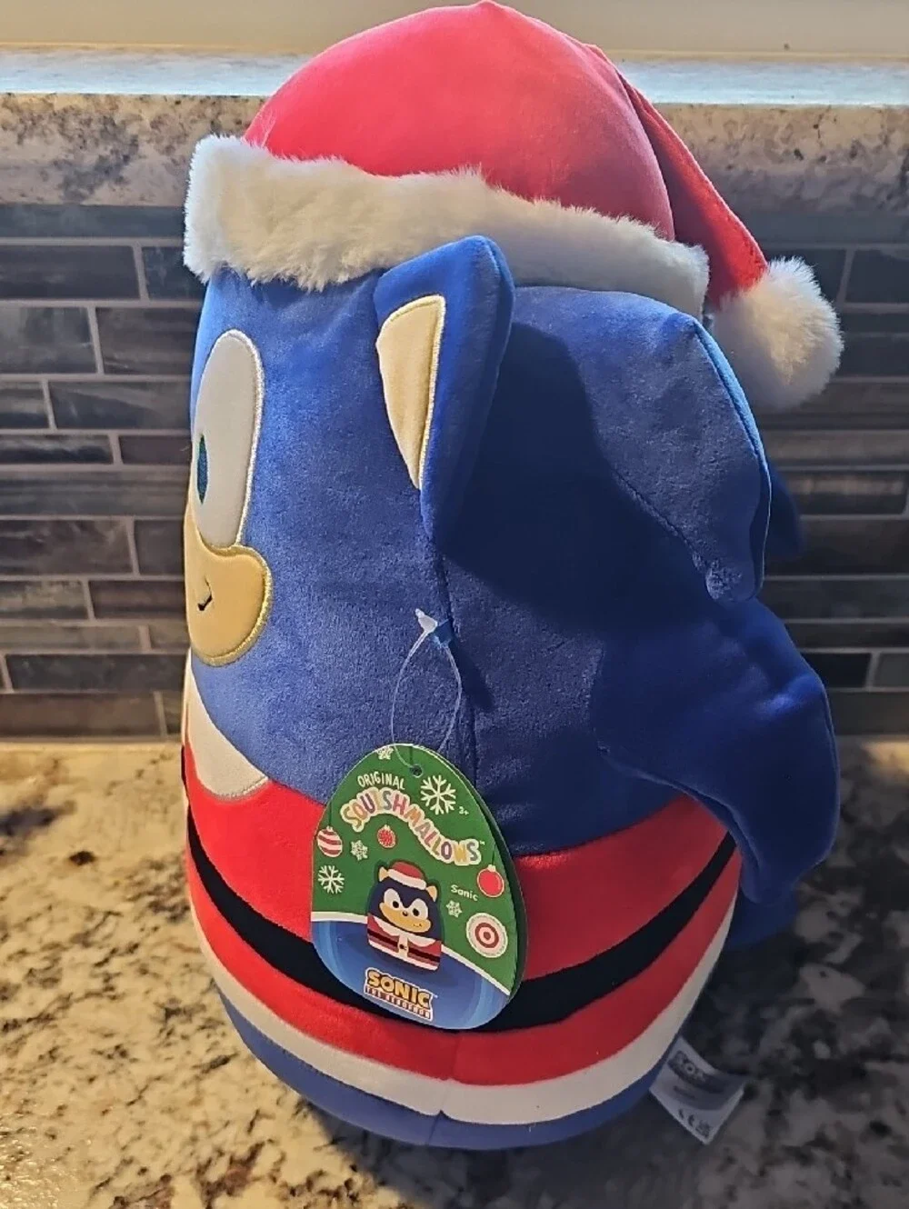 Squishmallows Sonic Plush in Blue/Red/White with Yellow Accents